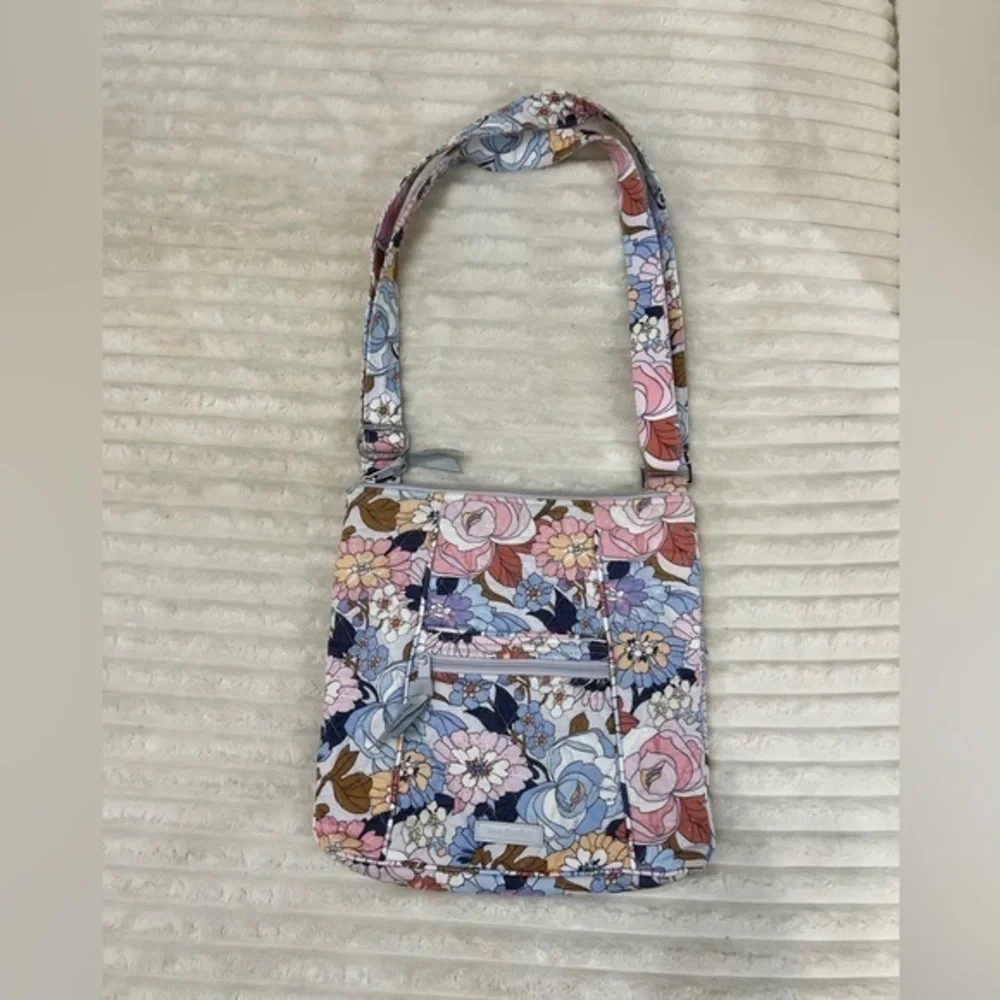 Vera Bradley Hipster Crossbody/Shoulder Bag Floral Print Color Blue,Pink, Gray
